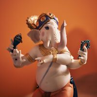 lladro dancing ganesha sculpture medium white