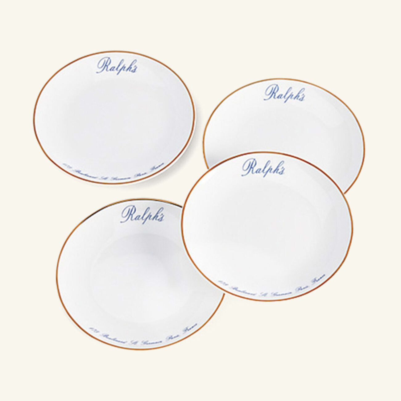 ralph lauren home ralph s paris canape plate round white set of 4