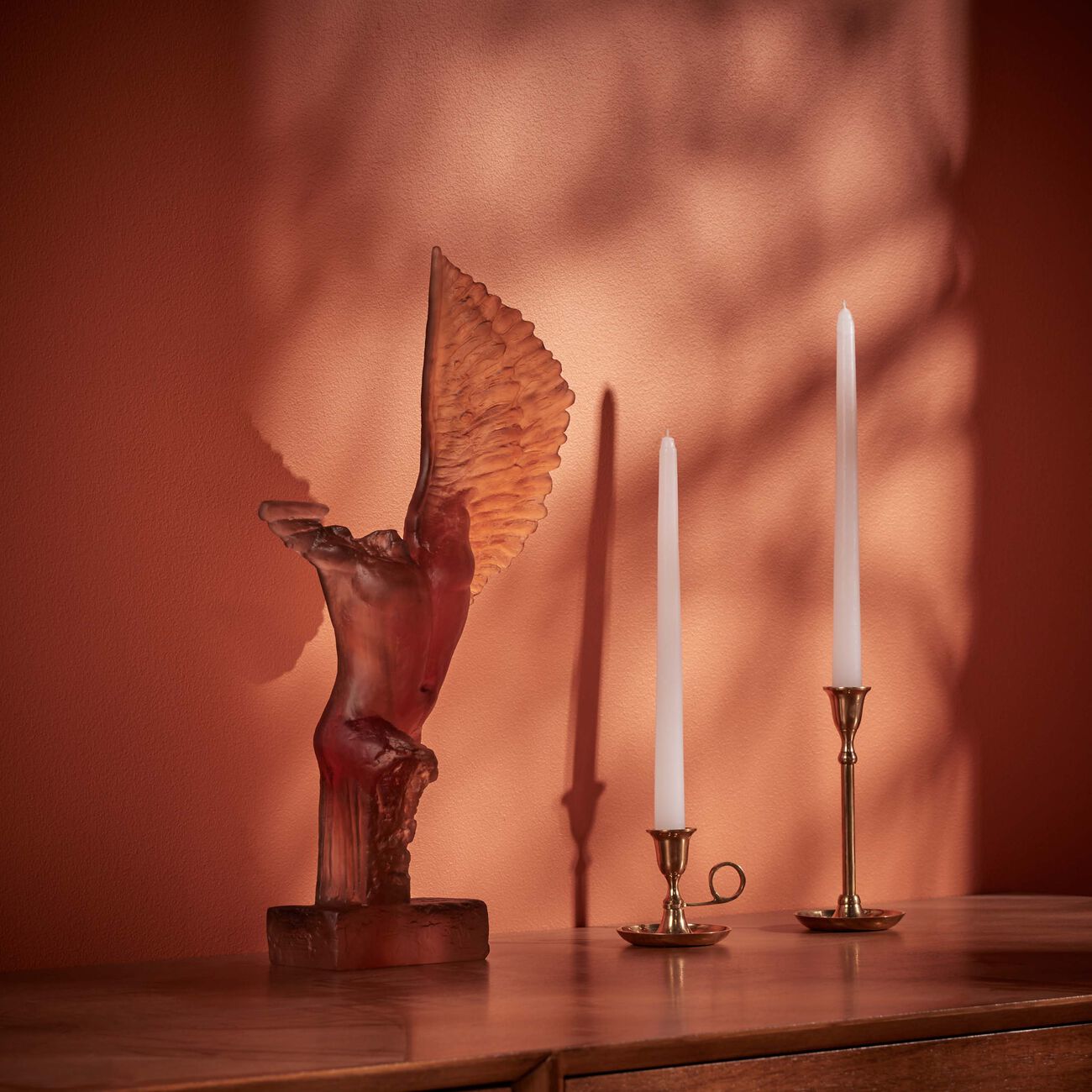 daum ceyx sculpture medium orange limited edition
