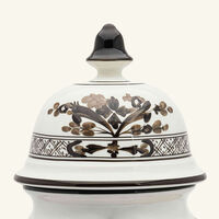 ginori 1735 oriente italiano vase medium grey with lid