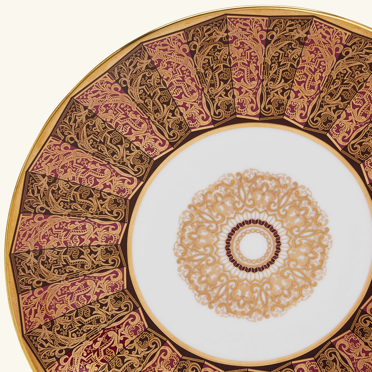 bernardaud eventail dinner plate round gold 21cm