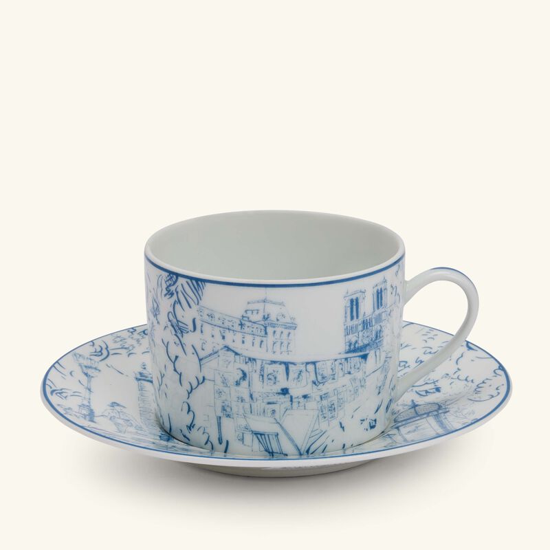 Tout Paris Tea Cup & Saucer Blue bernardaud tout paris tea cup saucer blue
