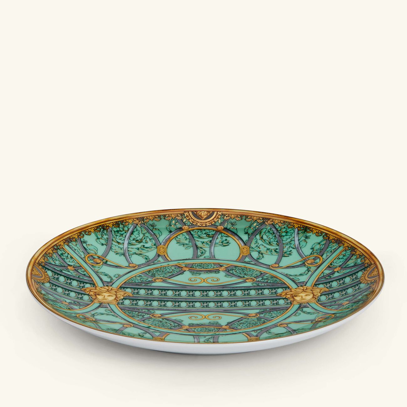 versace scala del palazzo plate round green 21cm