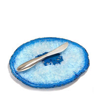 طبق الجبنة إيتا باللون الأزرق السماوي مع سكين فضيّة, small