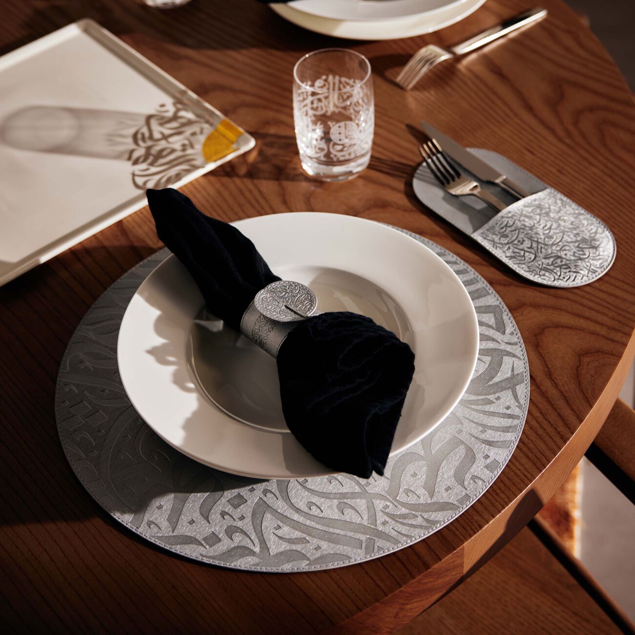 dimlaj nagham table acessories silver set of 6