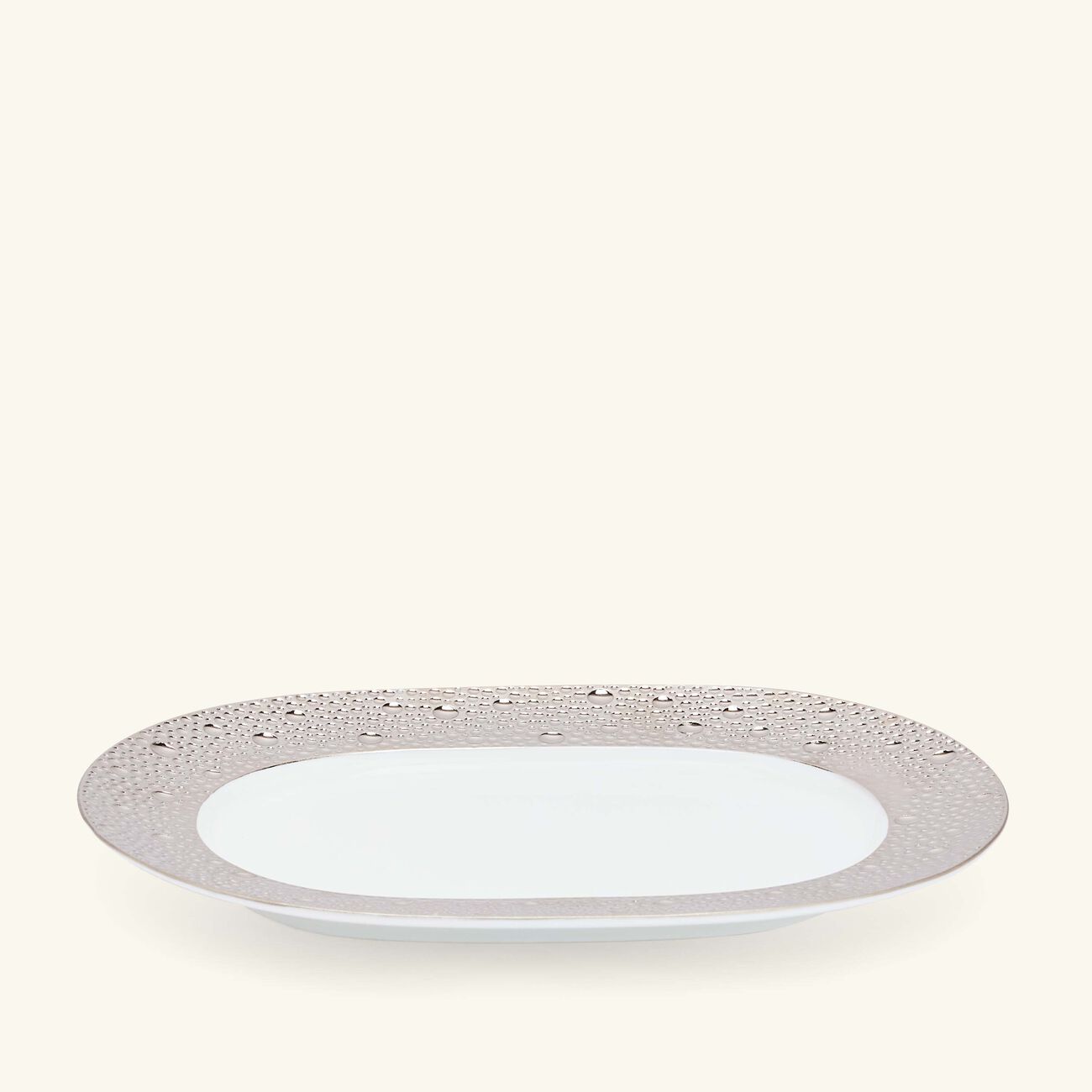 bernardaud ecume serving platter oval silver 21cm