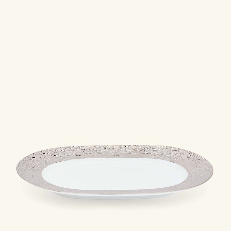 bernardaud ecume serving platter oval silver 21cm