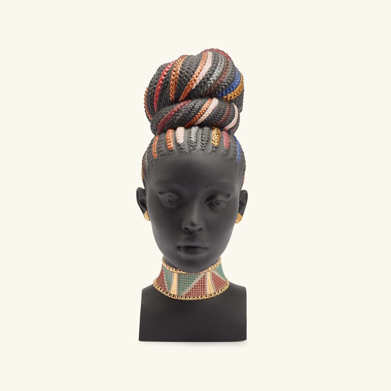 lladro african colors sculpture medium black