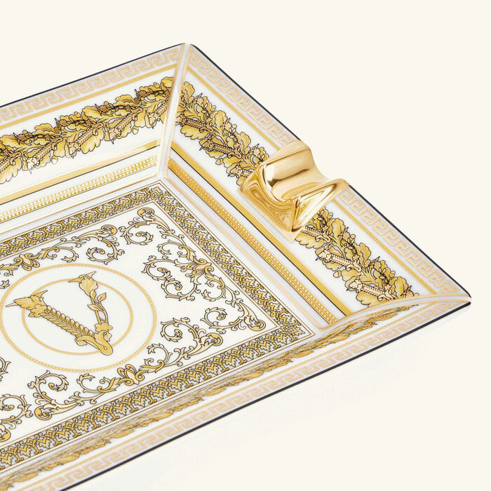 versace virtus gala ashtray rectangular small white