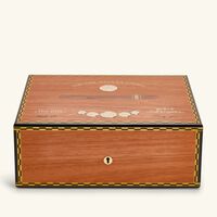 elie bleu medal cigar humidor brown
