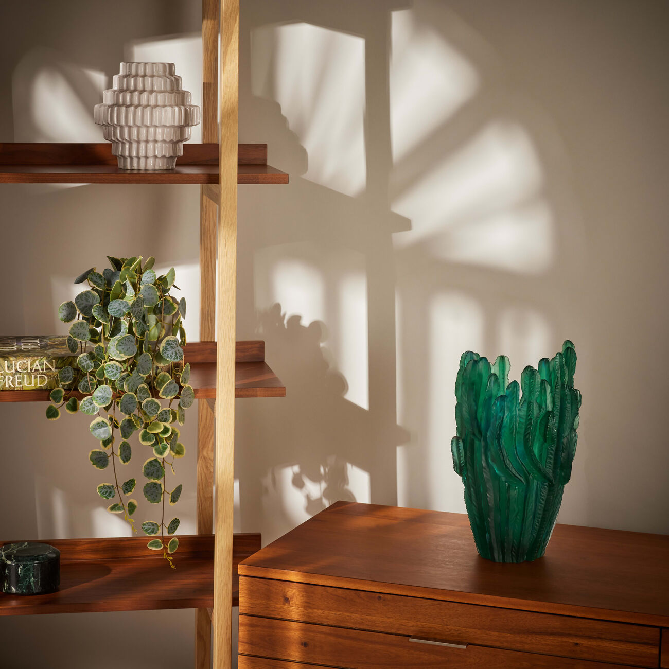 daum jardin de cactus vase large green