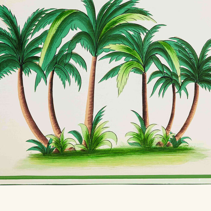 les ottomans flora palm tree serving tray rectangular medium white