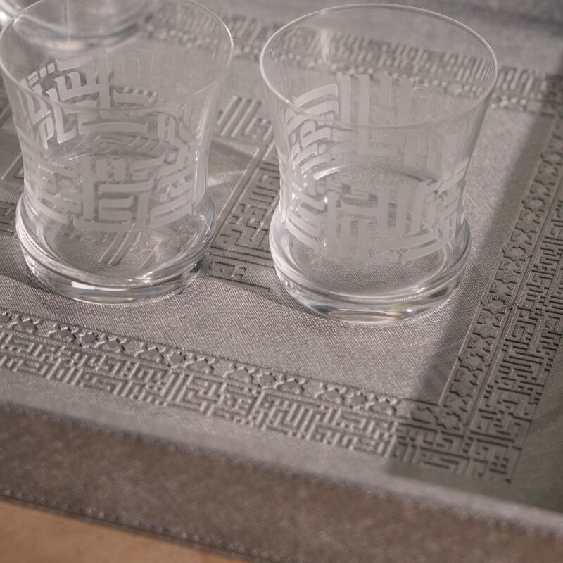 دملاج طقم دار المؤلف من 6 كؤوس شفافة للشرب