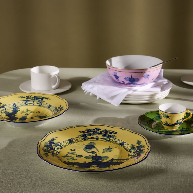 ginori 1735 oriente italiano dinner plate round yellow 26cm