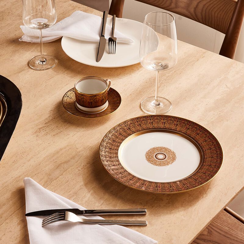 bernardaud eventail dinner plate round gold 26cm