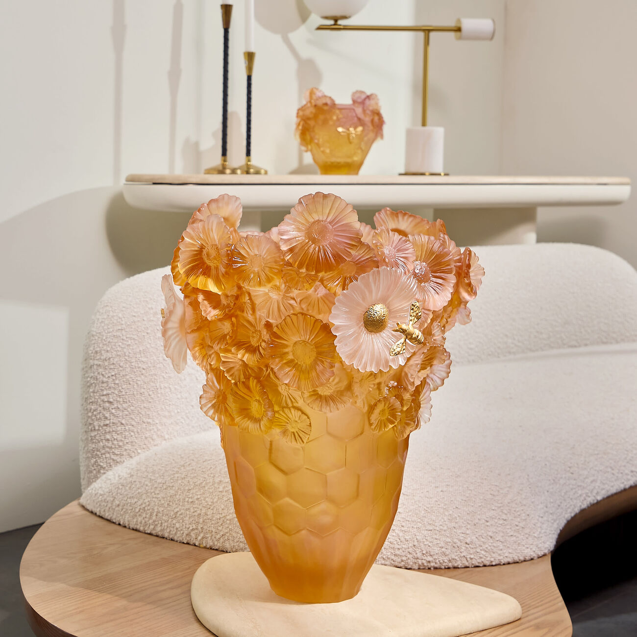 Or d’Abeille Magnum Vase Extra Large Orange Limited Edition daum or d abeille magnum vase extra large orange limited edition