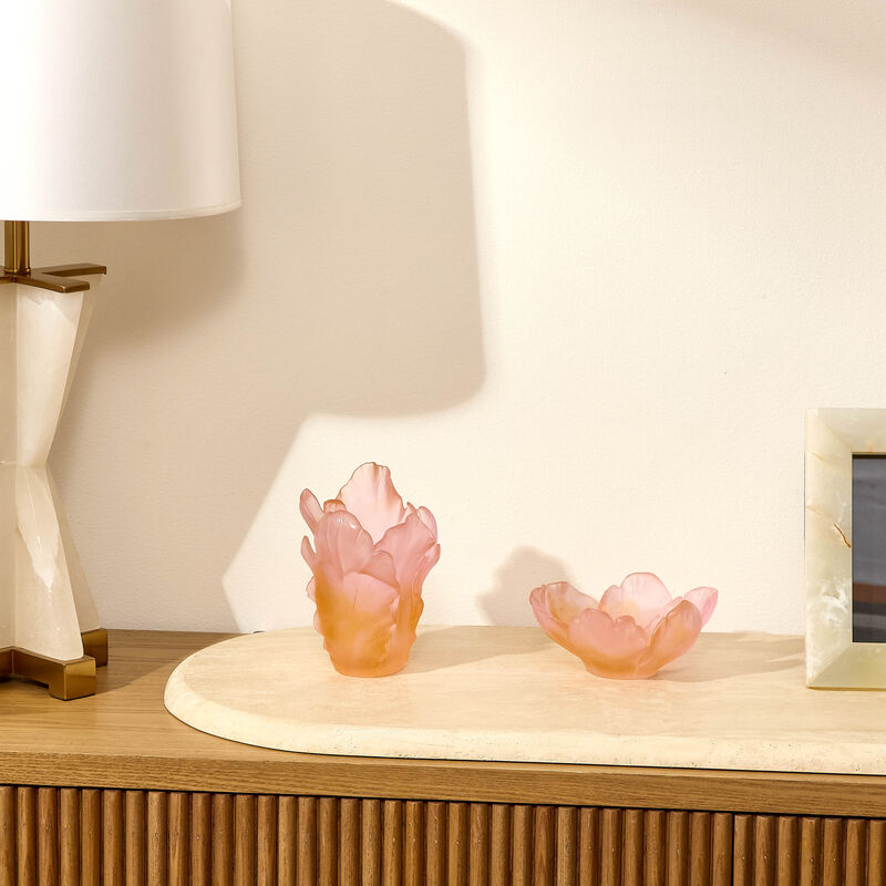 Tulipe Vase Amber Pink Small Limited Edition daum tulipe vase amber pink small limited edition