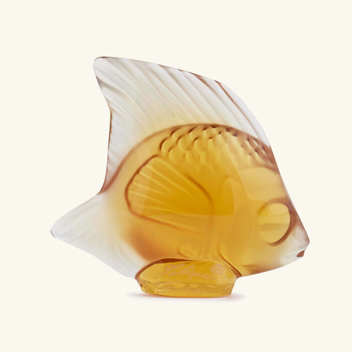lalique fish figurine mini amber