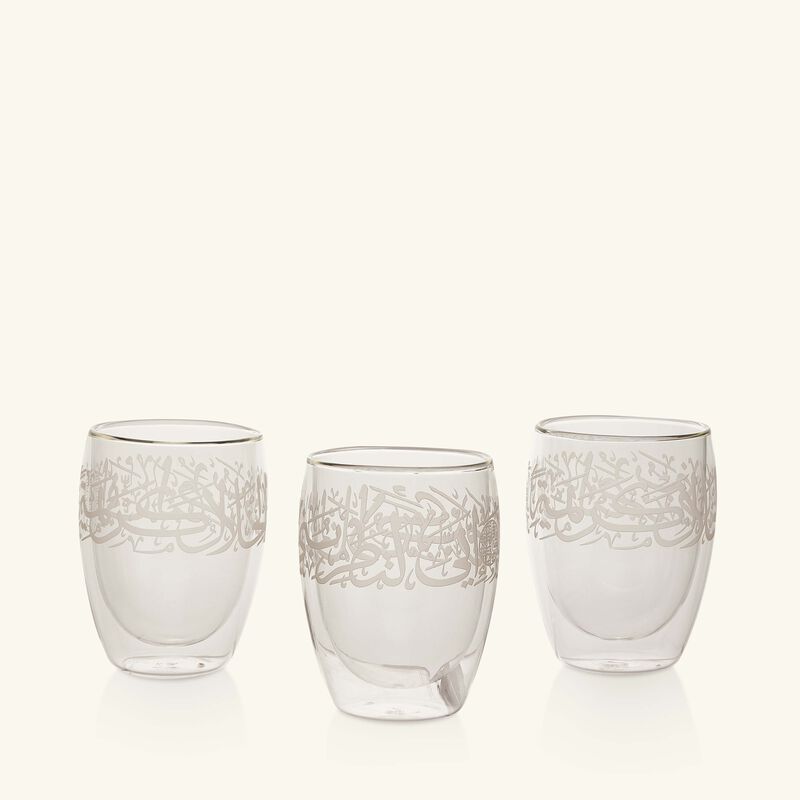 Thuluth Short Tumbler Clear Set of 3 dimlaj thuluth short tumbler clear set of 3