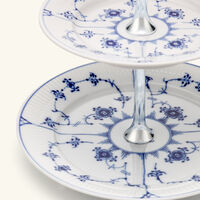 royal copenhagen blue fluted plain 2 tier cake stand white