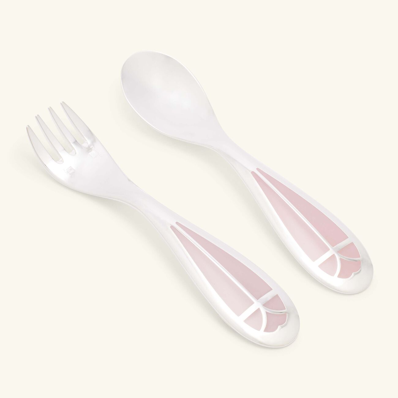 christofle quartz talisman baby flatware pink set of 2
