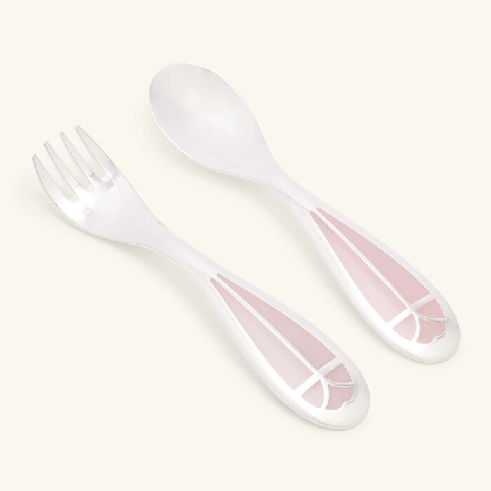christofle quartz talisman baby flatware pink set of 2
