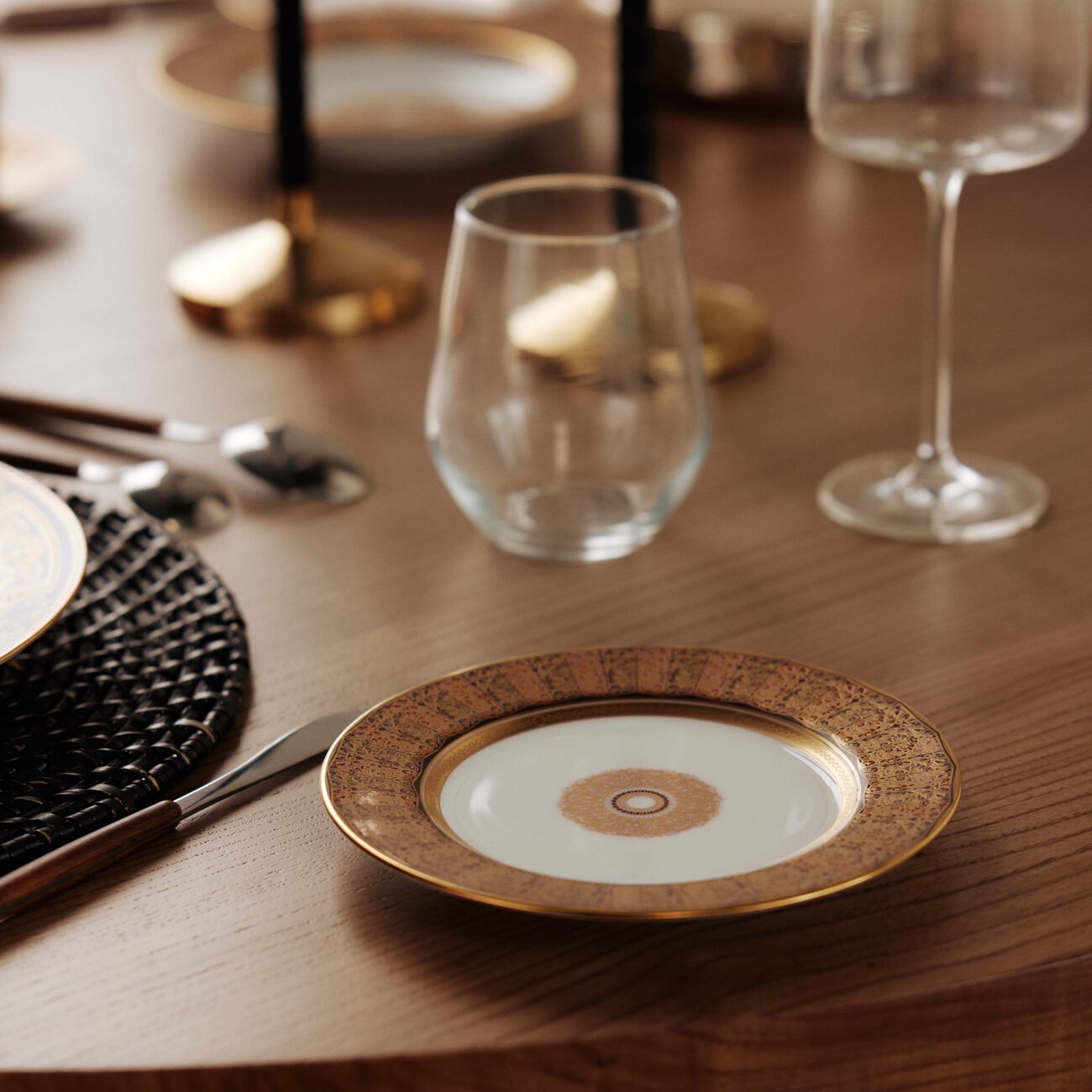 bernardaud eventail bread butter plate round gold 16cm