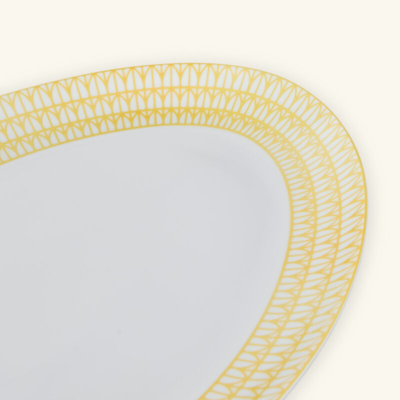 christofle malmaison riviera serving platter oval yellow 38 cm