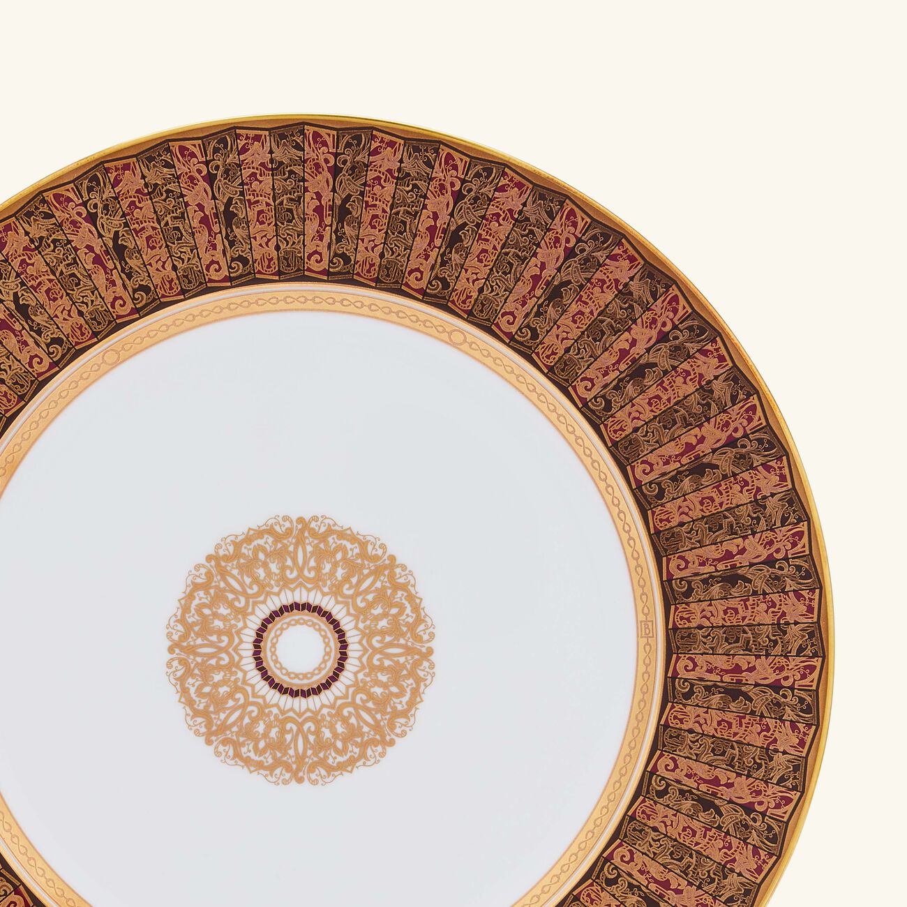 bernardaud eventail dinner plate round gold 26cm