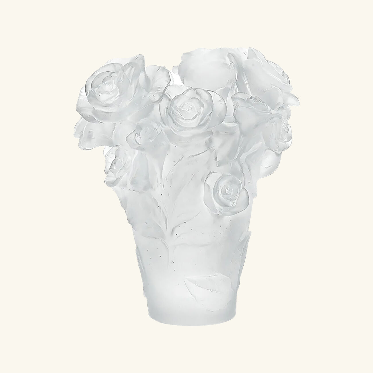 daum rose passion vase small white