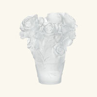 daum rose passion vase small white