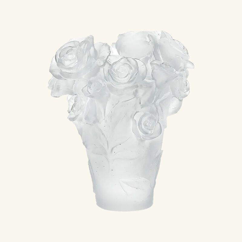 daum rose passion vase small white