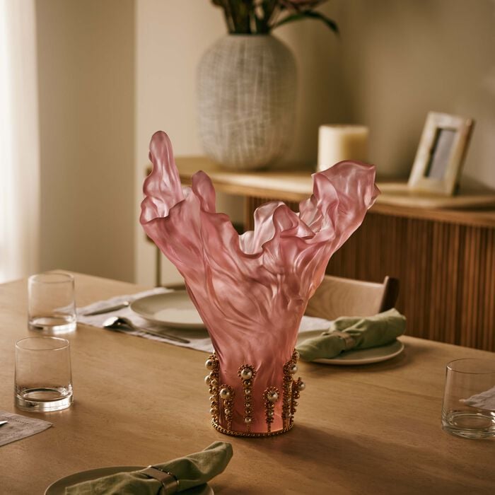 daum poetic by tamara ralph vase large pink limited edition