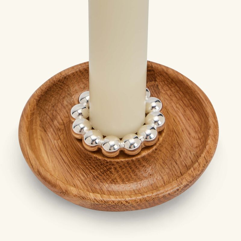 Perles Candle Holder Oak christofle perles candle holder oak