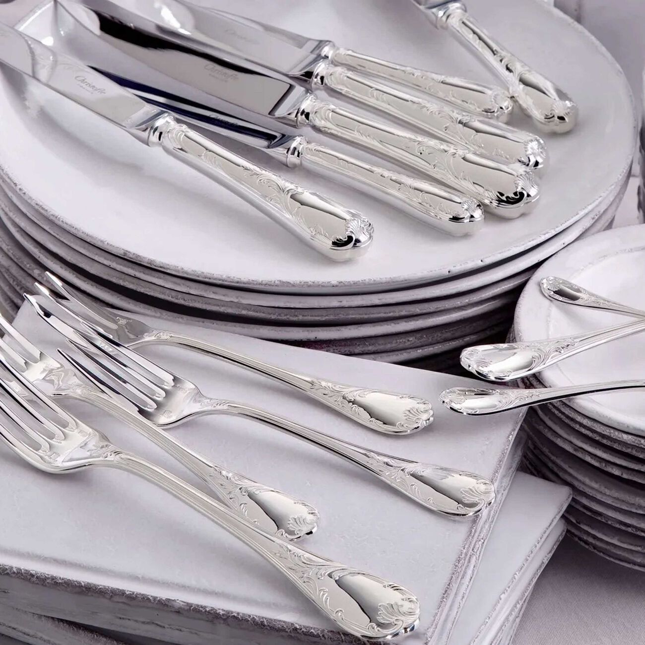 christofle marly flatware set 36 pieces silver plated
