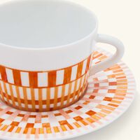 bernardaud terra rosa tea cup saucer orange