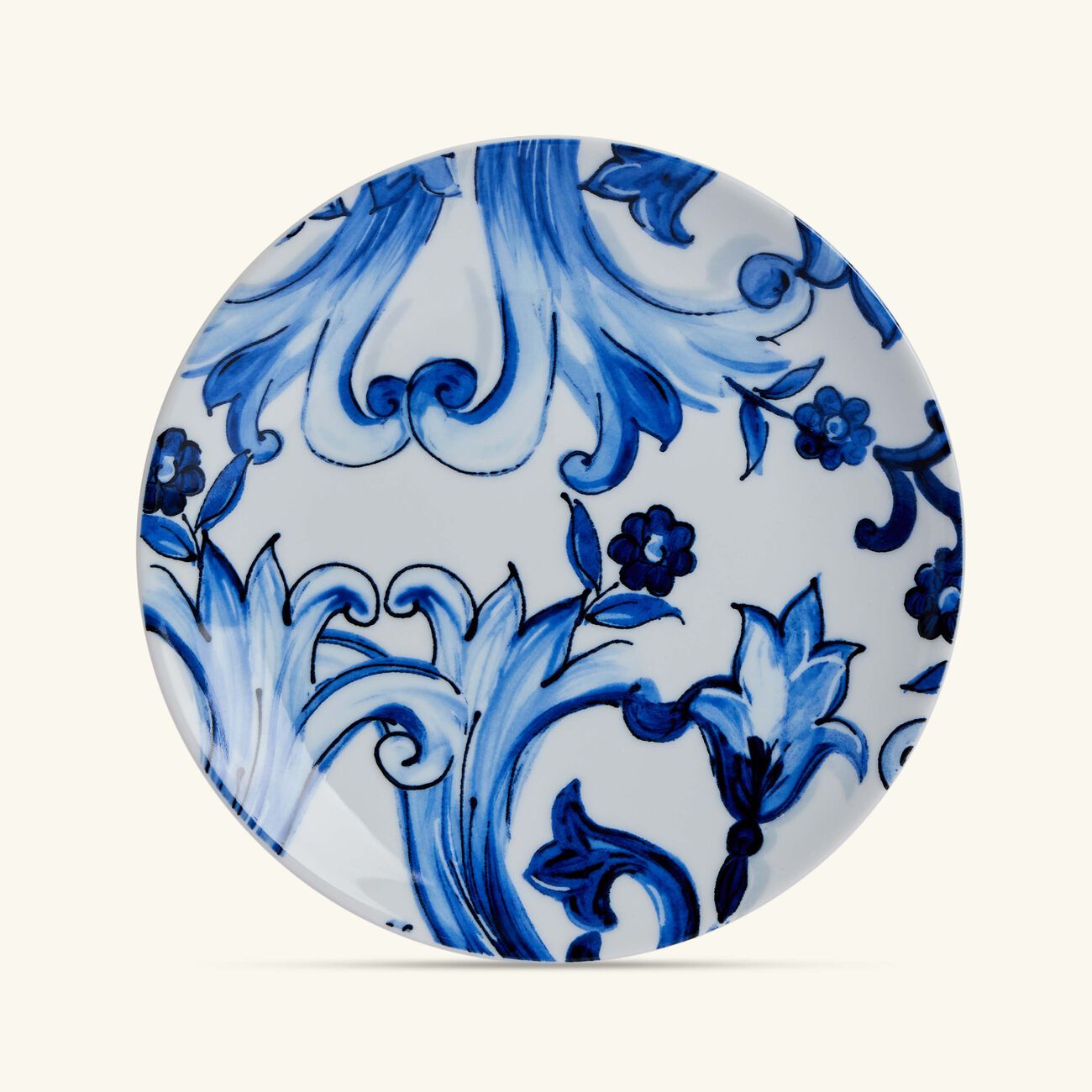 dolce gabbana casa blu mediterraneo fiore piccolo dessert plate blue round 19cm set of 2