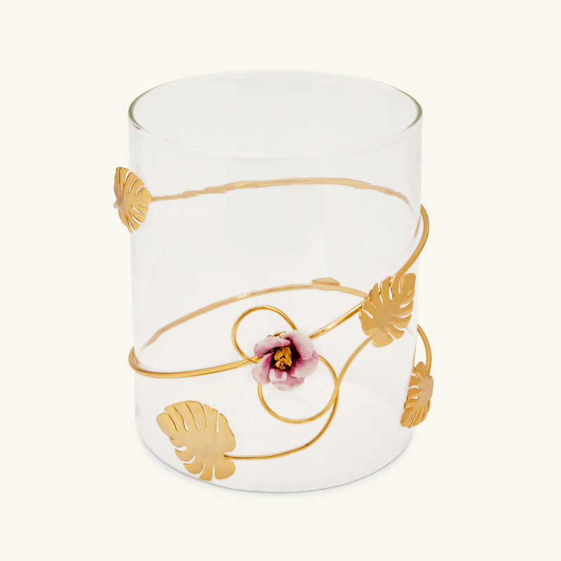 villari ibiscus candle holder clear