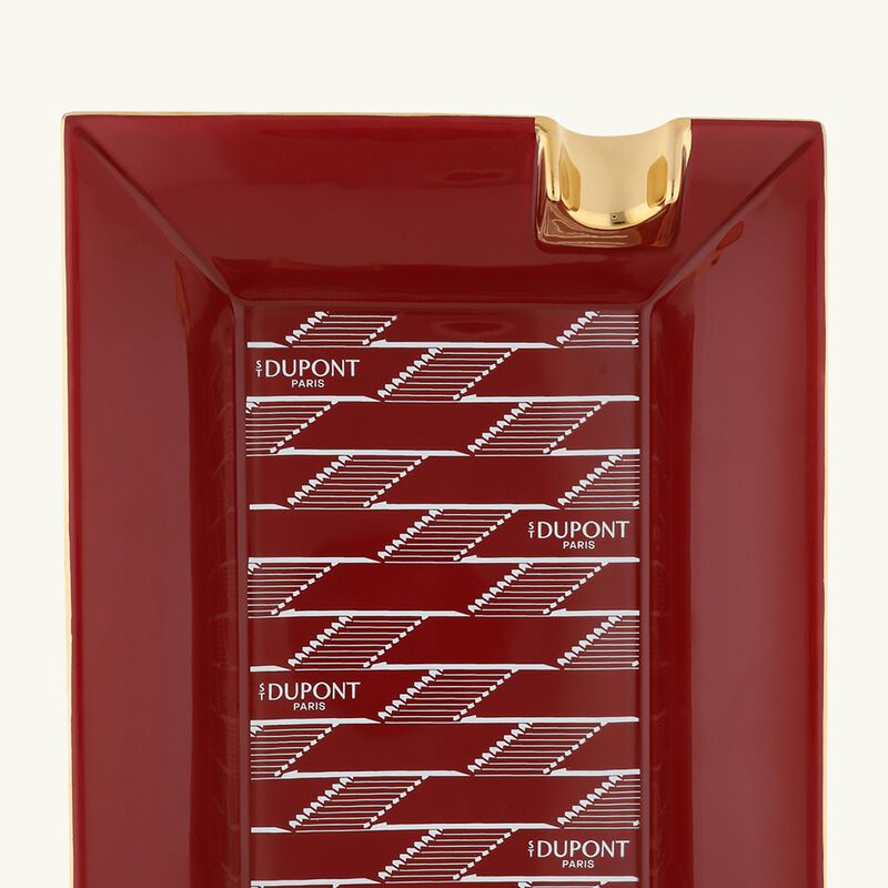st dupont monogram 1872 ashtray rectangular large burgundy