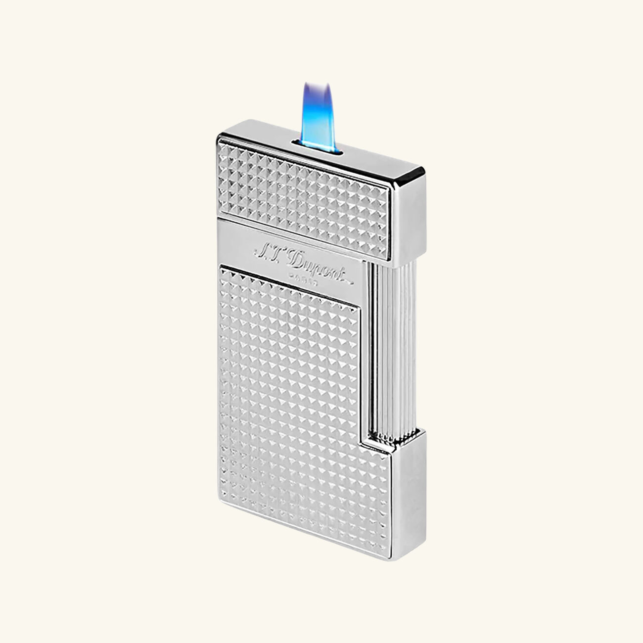 ولاعة سليمي بنقشة الماسات باللون الفضي اس تي دوبون ولاعة سليمي بنقشة الماسات باللون الفضي