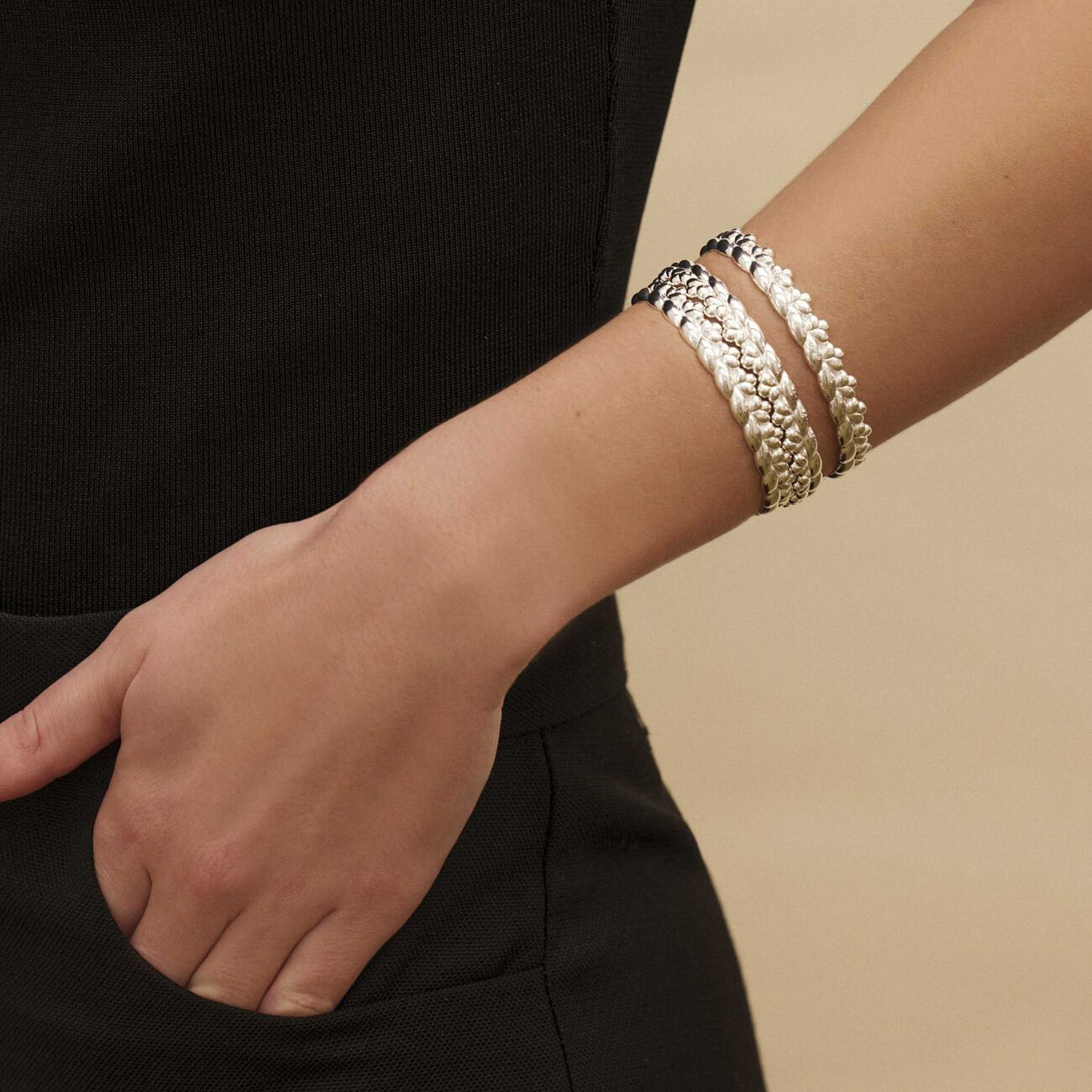 christofle babylone bangle sterling silver size 1
