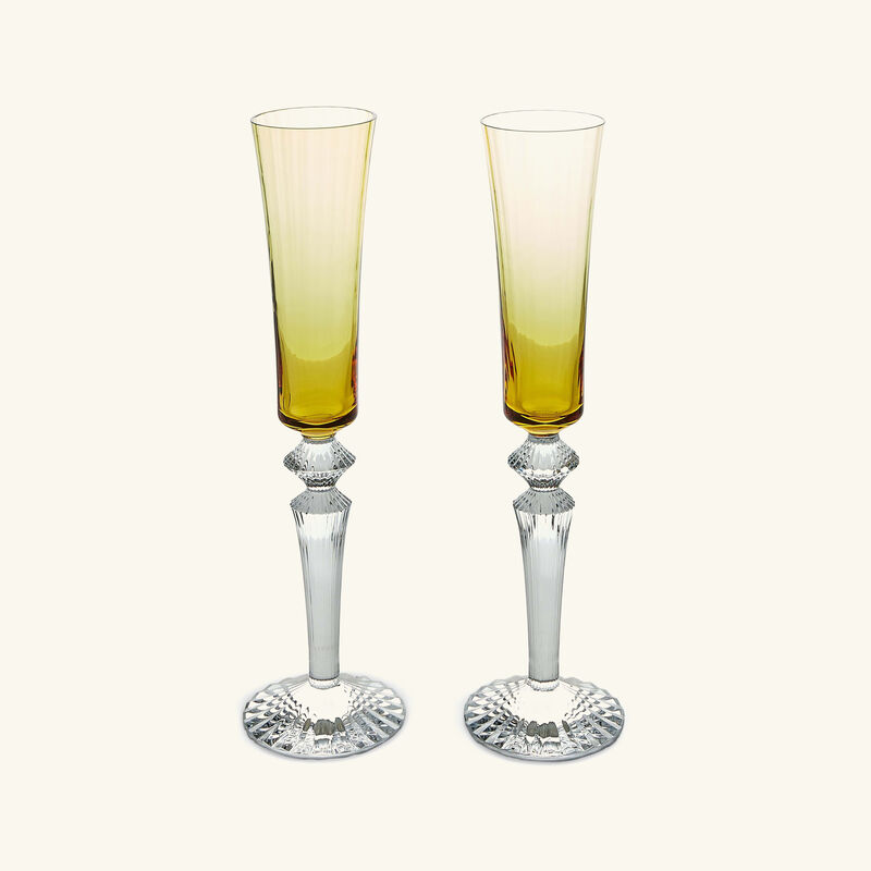 baccarat mille nuits flutissimo champagne glass yellow set of 2
