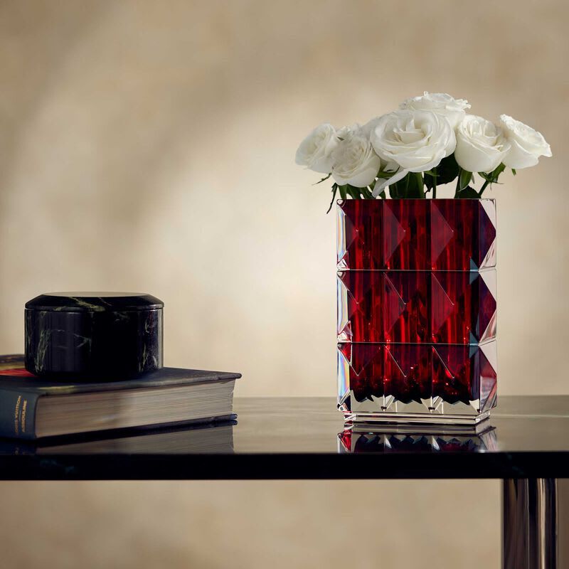 Louxor Vase Rectangular Small Red baccarat louxor vase rectangular small red