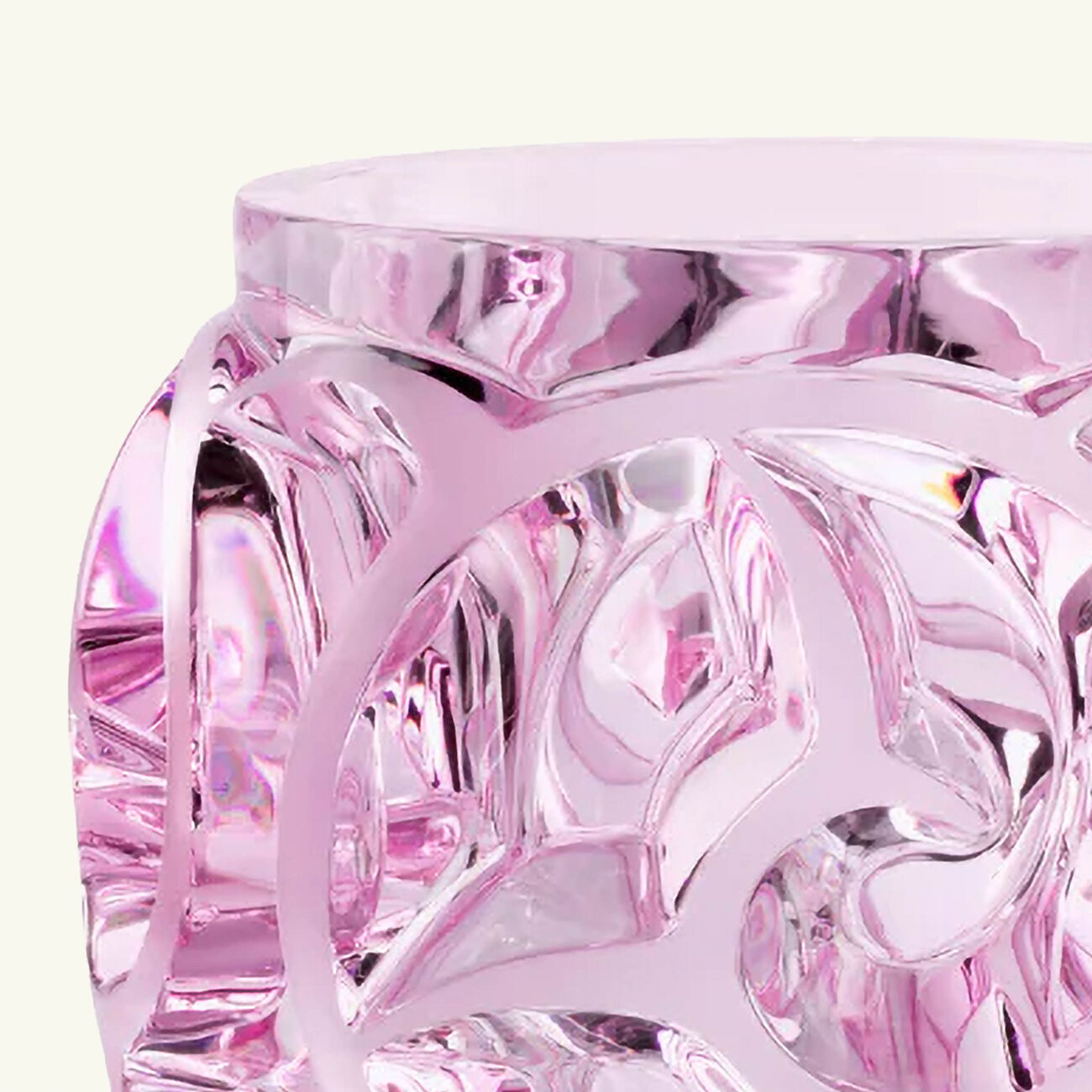 lalique tourbillons vase extra large pink