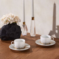 haviland souffle d or tea cup saucer gold set of 4
