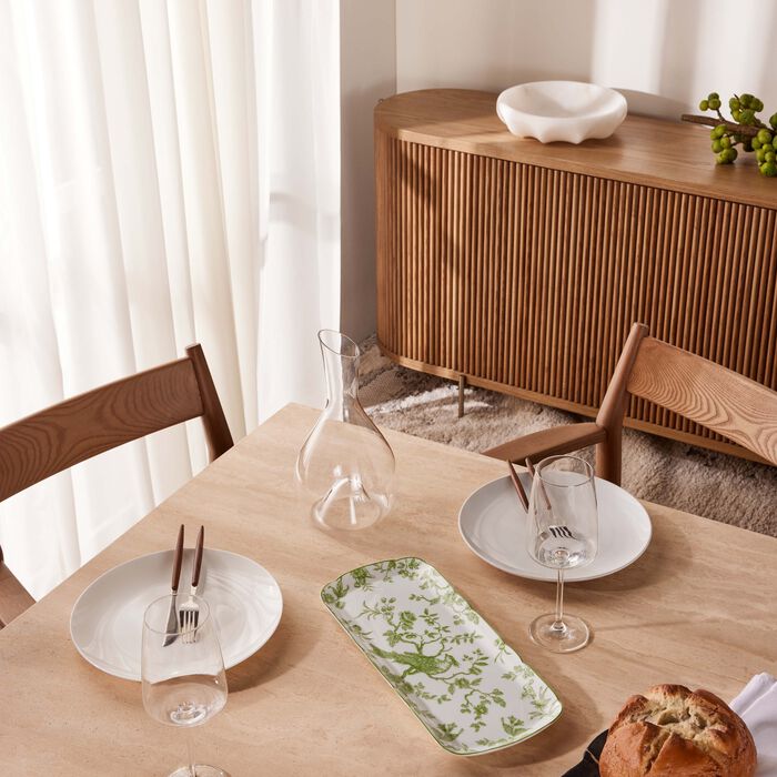 bernardaud albertine cake platter rectangular green 38cm