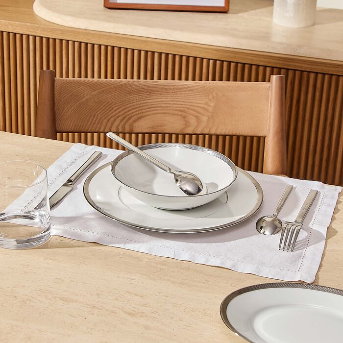bernardaud maille platine soup plate white 19cm