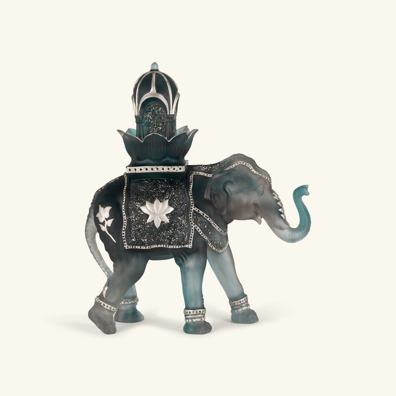 daum shalmara elephant sculpture limited edition blue