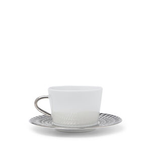 Twist Platine Tea Cup & Saucer, medium