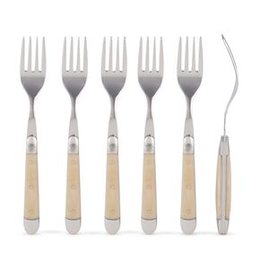 Set of 6 - Acrylic Handle Table Forks, medium
